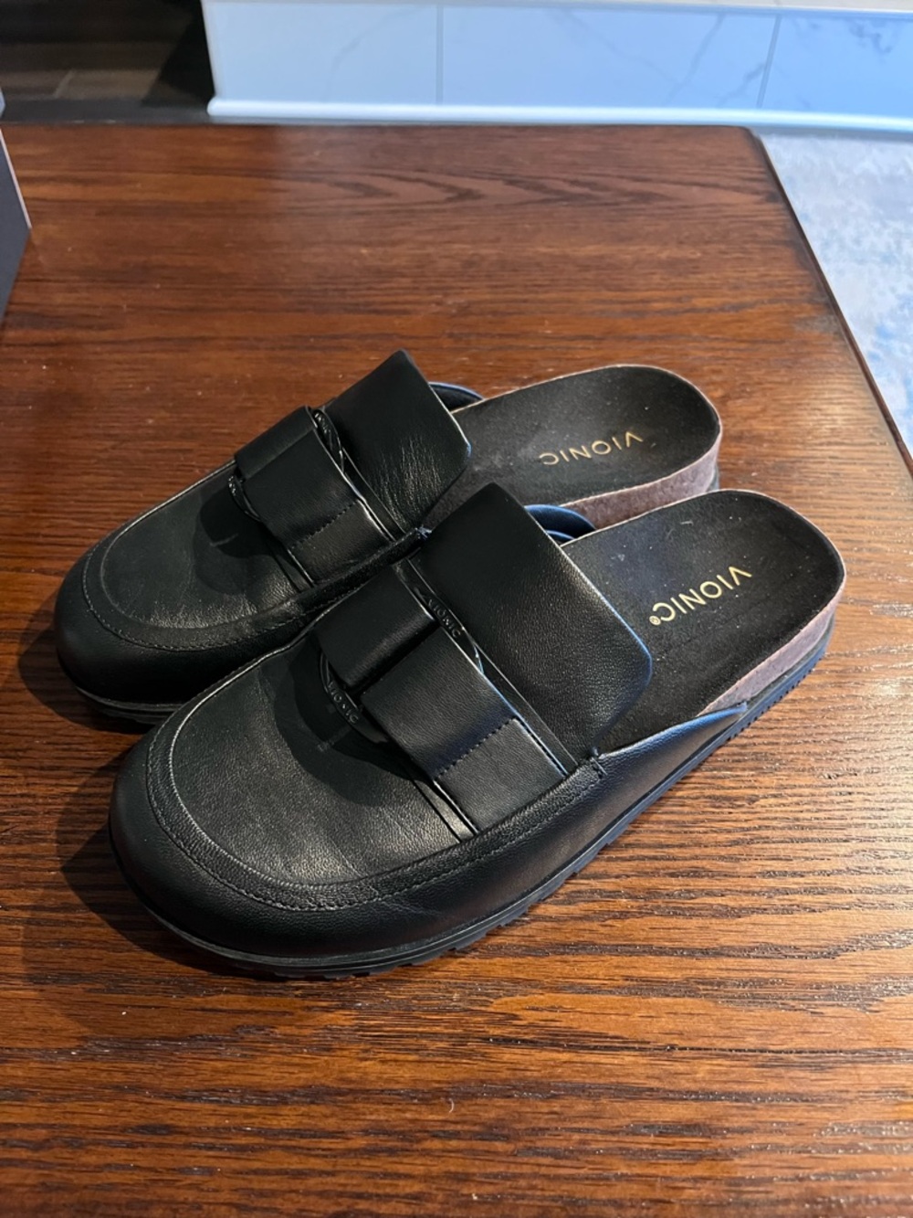 Vionic Black Slip-On Mule